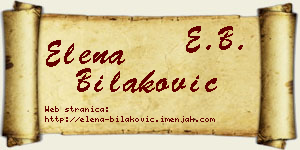 Elena Bilaković vizit kartica
